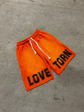 University Washed Shorts - Orange